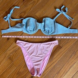 Abercrombie & Fitch Blue Pink Bikini Set Women’s Two Piece Swim